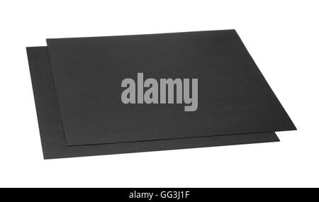 Two sheets of black craft cardboard isolated on white Stock Photo