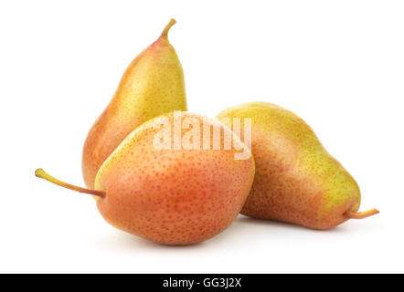 Three ripe pears isolated on white Stock Photo