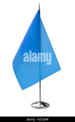 Blue small table flag isolated on white Stock Photo