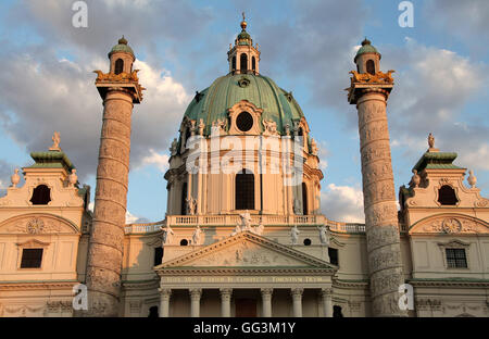 Cupola of Saint Charles Church in Vienna by baroque architect Johann Bernhard Fischer von Erlach Stock Photo