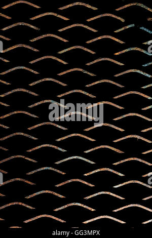 Metal background texture or deployed on black background lit from below Stock Photo