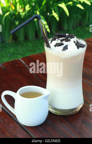 Cookies And Cream Milkshake Vanilla Ice Cream Stock Photo