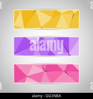 Colorful abstract triangular polygonal banners set, stock vector Stock Vector