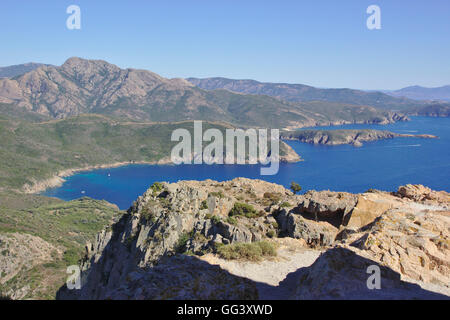 View from Capu Rossu near Piana, Corsica, France Stock Photo