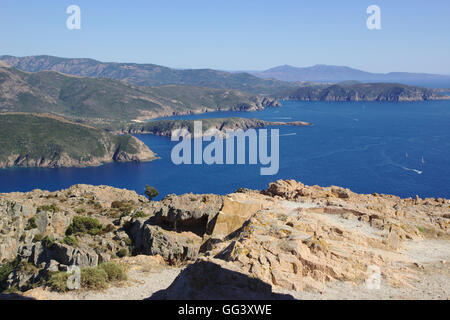 View from Capu Rossu near Piana, Corsica, France Stock Photo