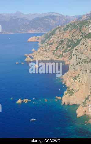 Golf of Port from Capu Rossu near Piana, Corsica, France Stock Photo