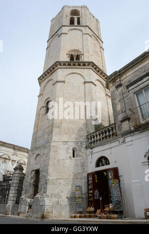 Octagonal tower of Saint Michael Archangel Sanctuary at Monte Sant'Angelo on Italy Stock Photo