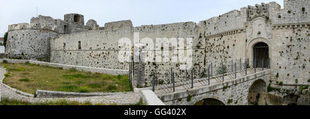 Monte Sant'Angelo, Italy - 28 June 2016: Castle of Monte Sant'Angelo on Puglia, Italy. Stock Photo