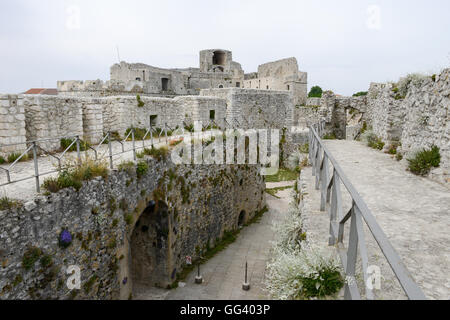 Monte Sant'Angelo, Italy - 28 June 2016: Castle of Monte Sant'Angelo on Puglia, Italy. Stock Photo