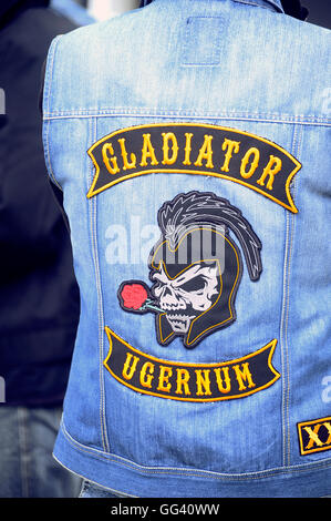 Embroidery on back biker jacket hi-res 