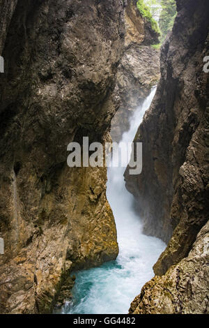 Wild waterfall in the Leutasch Gorge Stock Photo