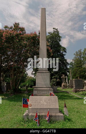 Grave of Maj. Gen. J.E.B. Stuart Hollywood Cemetery, Richmond, VA Stock Photo