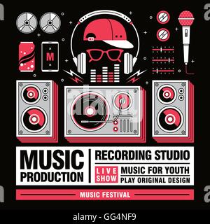 proper for poster of music activities design Stock Vector