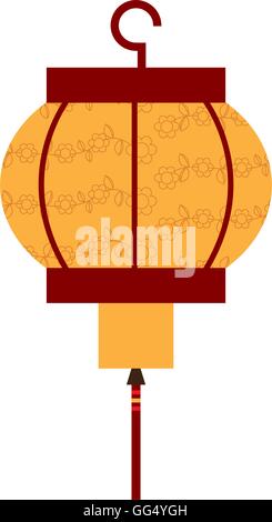 lamp culture japanese icon Stock Vector