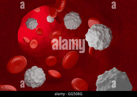 3d rendering white blood cells with red blood cells Stock Photo - Alamy