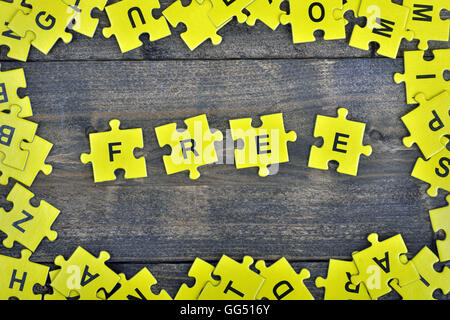 Puzzle pieces with word Free Stock Photo