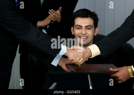 Congratulating each other Stock Photo