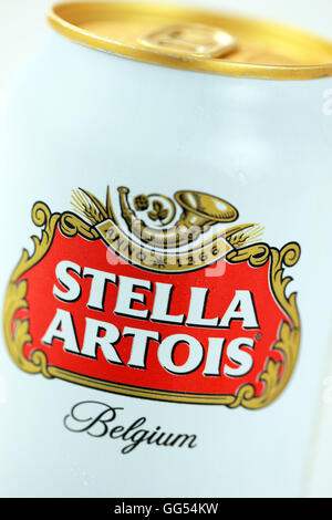 Stella Artois can close up Stock Photo