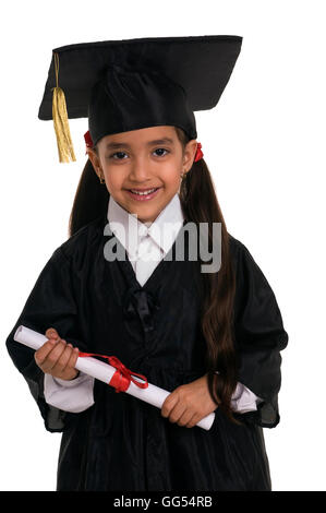 A girl dressed in a convocation attire Stock Photo