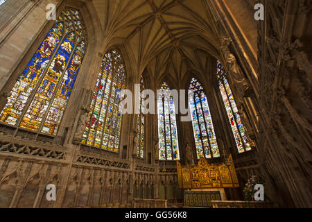 UK, England, Staffordshire, Lichfield, Cathedral, Lady Chapel, the C16th Herkenrode windows Stock Photo