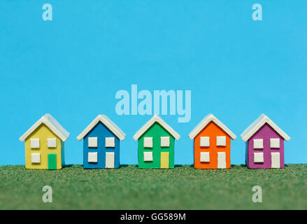 Plasticine Model Houses. Stock Photo