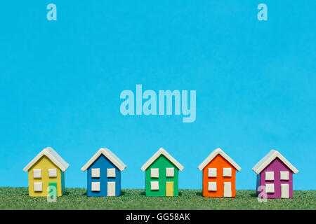 Plasticine Model Houses. Stock Photo