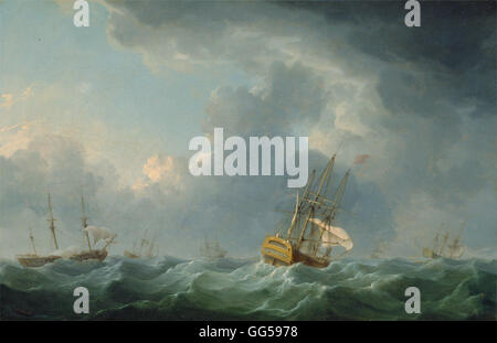 Charles Brooking - English Ships Running before a Gale Stock Photo
