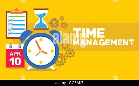 time management clock flying with gear business concept Stock Vector