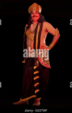 Portrait of a man dressed as Raavan Stock Photo - Alamy