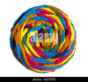 Colorful ball of woolen yarn isolated on white background Stock Photo