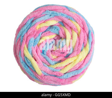 Colorful ball of woolen yarn isolated on white background Stock Photo