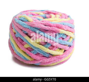 Colorful ball of woolen yarn isolated on white background Stock Photo