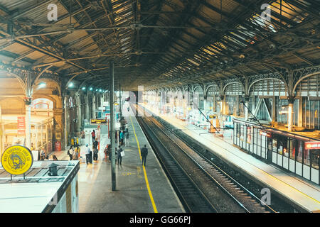 Preston railway station at night Stock Photo