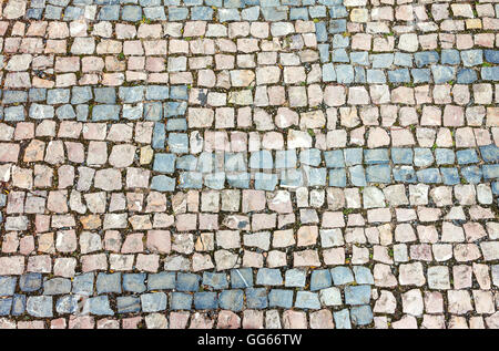 Horizontally oriented cobblestone background texture Stock Photo