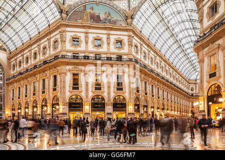 The Galleria Vittorio Emanuele II in central Milan, Lombardy, Italy, Europe Stock Photo