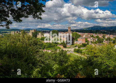 Ludlow Castle and St Laurence's Church taken from Witliffe Common ...