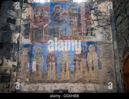 Frescoes in Surp Astvatsatsin church at Akhtala monastery in Armenia Stock Photo