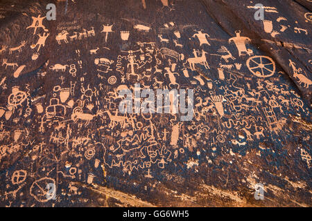 Native American petroglyphs at Newspaper Rock State Historic Monument, Canyon Rims Recreation Area, Utah, USA