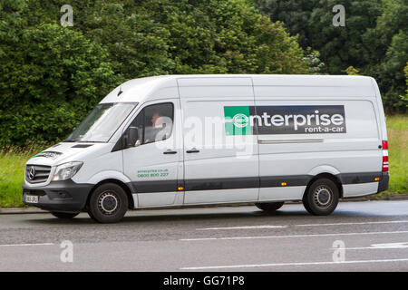 Enterprise van hire transport,  rent-a-car seen in Preston, Lancashire, UK Stock Photo