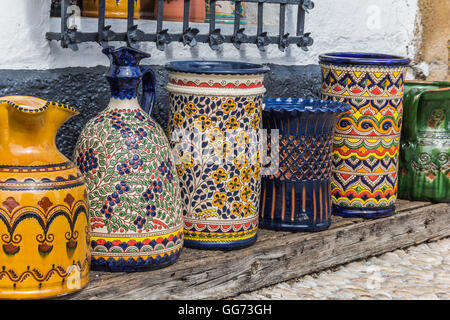 Pottery at a souvenir shop in Ubeda, Spain Stock Photo