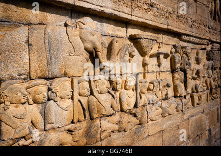 Borobudur Temple in Java, Indonesia Stock Photo