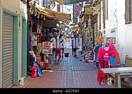 Shops and stalls in the side streets of Kusadasi Turkey Stock Photo