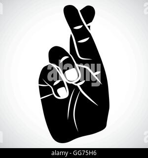 Icon Crossed Fingers for creative use in graphic design Stock Vector