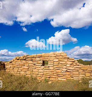 The north wall of Lowry Pueblo, an ancient Anasazi (ancestral puebloan) pueblo in Canyons of the Ancients National Monument in s Stock Photo