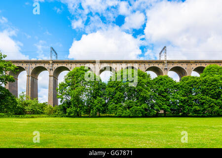 Digswell Viaduct (Welwyn Viaduct) seen from the ground. It’s located between Welwyn Garden City and Digswell in the UK Stock Photo