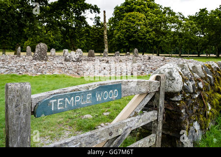 View of ancient standing stone circle at Temple Wood in Kilmartin in Argyll and Bute , Scotland,United Kingdom Stock Photo