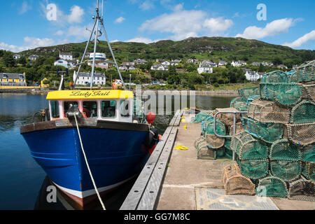 View of harbour at Tarbert on Kintyre peninsula in Argyll and Bute in Scotland, United Kingdom Stock Photo