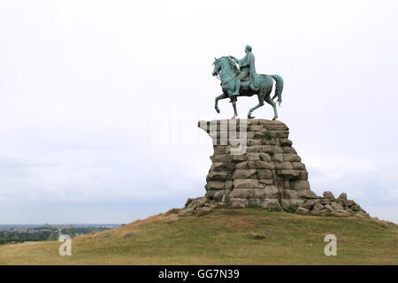 The Copper Horse equestrian statue of King George III that looks down the Long Walk to Windsor Castle from Snow Hill, Windsor Great Park, England, UK Stock Photo