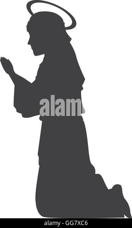 the vector Virgin Mary statue silhouette Stock Vector Image & Art - Alamy