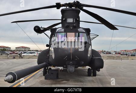 A special forces CH-47 Chinook helicopter of Army special forces 160th SOAR unit, also known as the Nightstalkers. Stock Photo